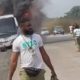 PHOTOS: Corpers Escape Bus Fire In Delta