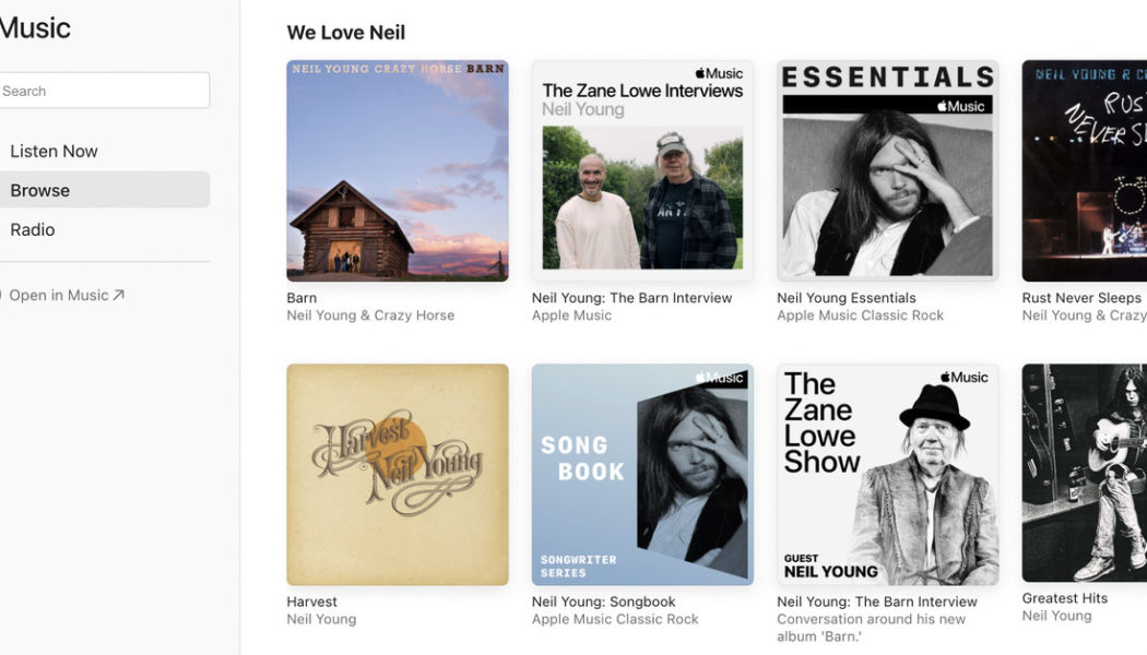 Apple trolls Spotify with Neil Young tweets, playlists, and push notifications