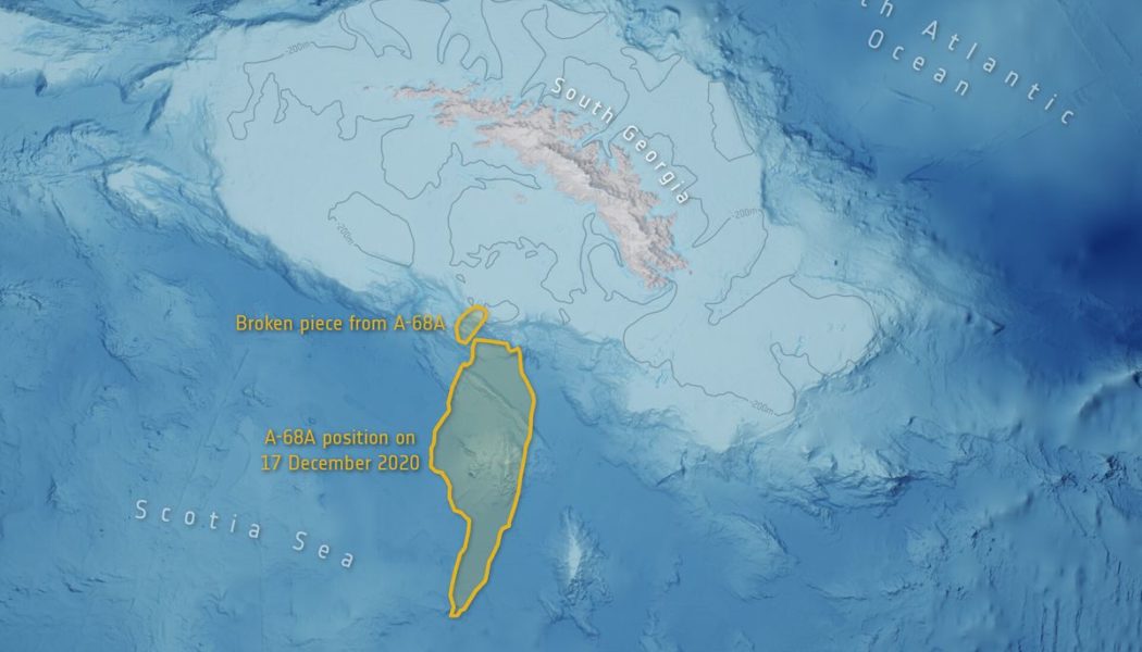 Giant iceberg releases 152 billion tons of fresh water around remote Atlantic island