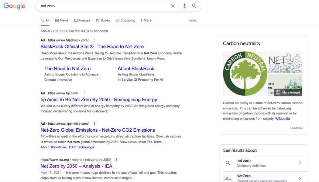 Googling climate change? You might see fossil fuel ads