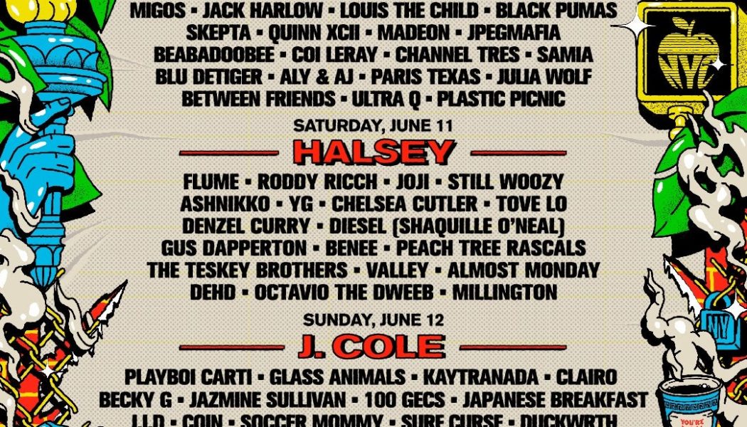 Governors Ball 2022 Lineup Announced: Kid Cudi, J. Cole, Halsey, Playboi Carti, and More