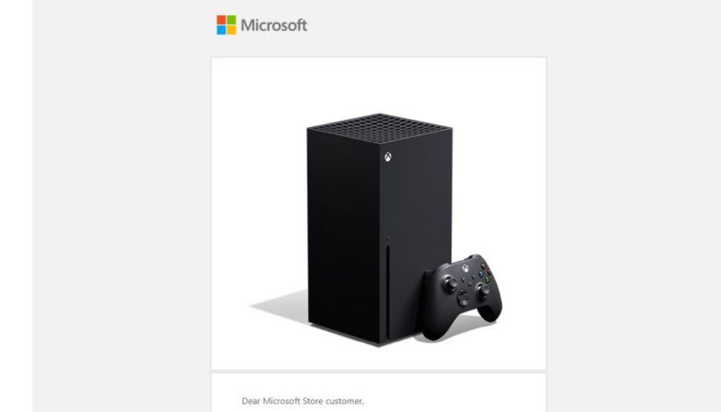 Microsoft is emailing out links to buy an Xbox Series X bundle from its online store