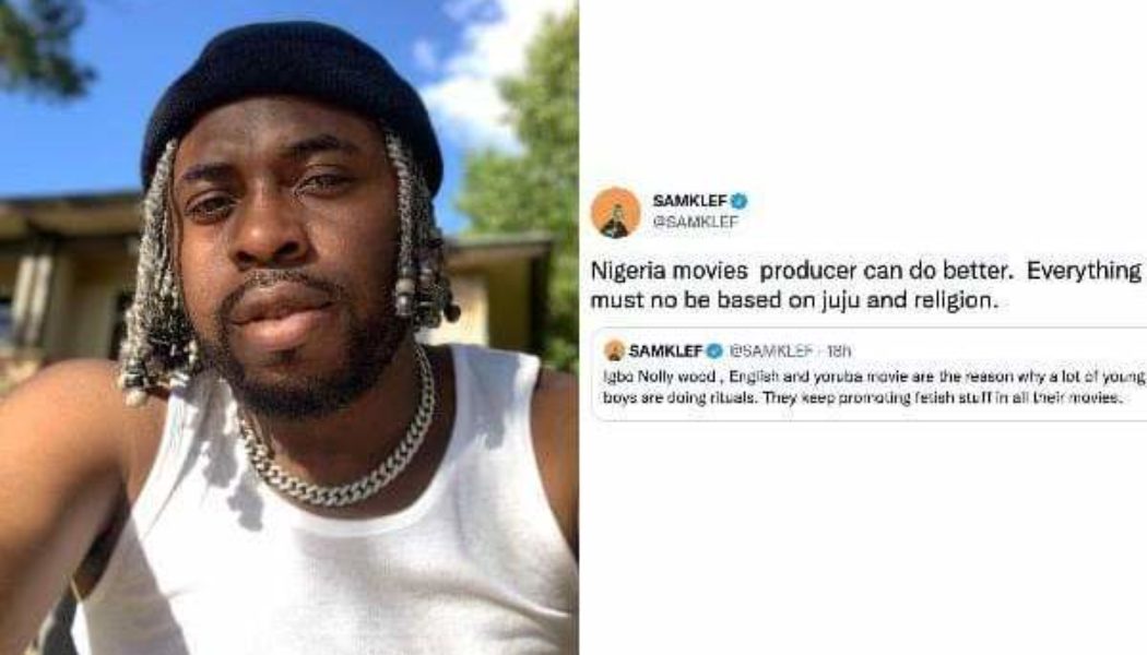 Music Producer, Samklef Blames Nollywood Movies For Rise In Ritual Killings