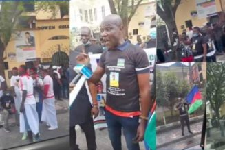 PHOTOS: Ijaw Youth Council Protest In Front Of Dowen College