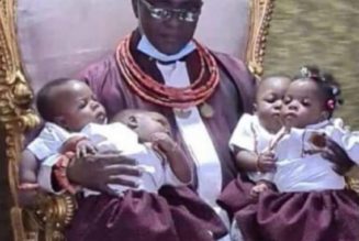 PHOTOS: Oba Of Benin, Wife With Quadruplets