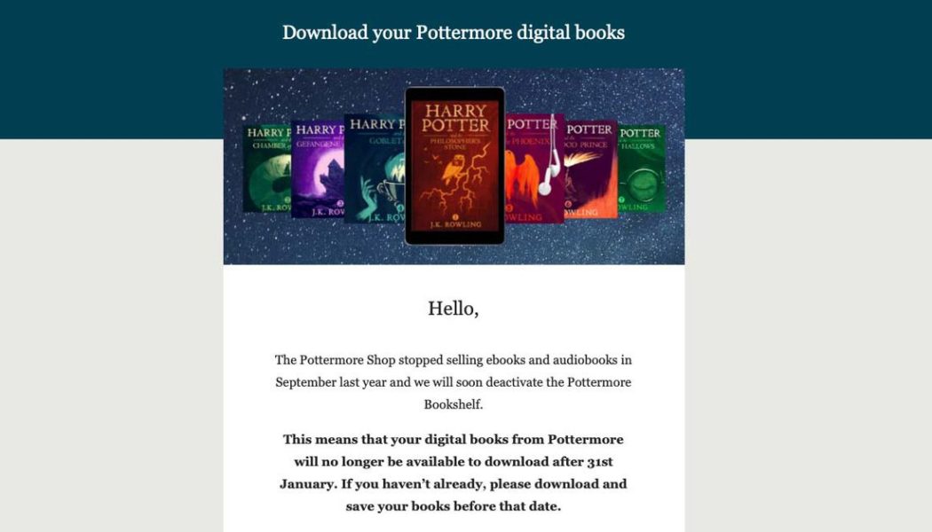 PSA: Redownload your Harry Potter e-books from Pottermore before they disappear for good