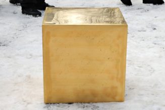 An $11.7 Million USD Gold Cube Was on View in Central Park Today