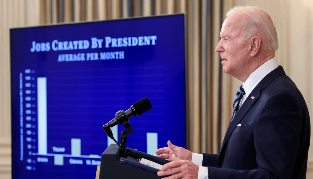 Biden takes victory lap with January jobs report