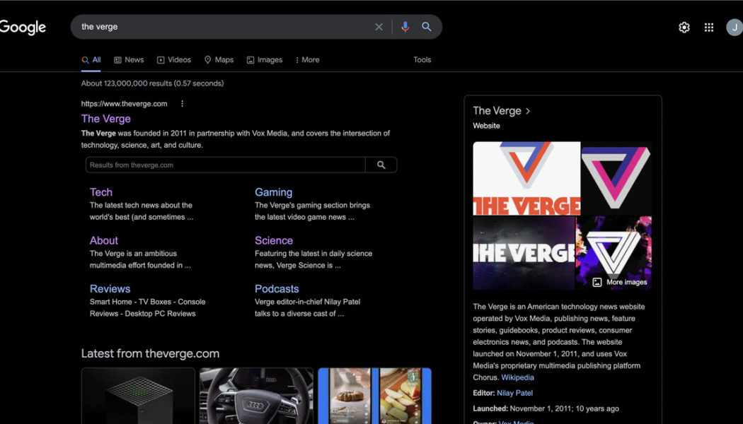 Google’s dark mode goes darker