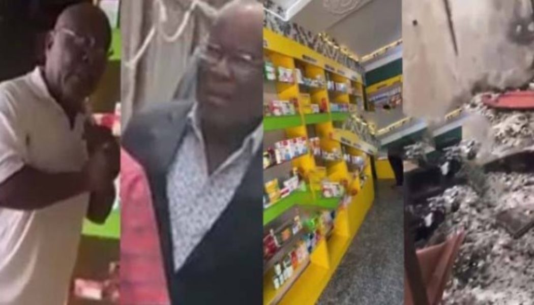 Lawrence Ifeanyi, The owner of Pharmacy burnt down by Landlord, Okechukwu in Lagos give details