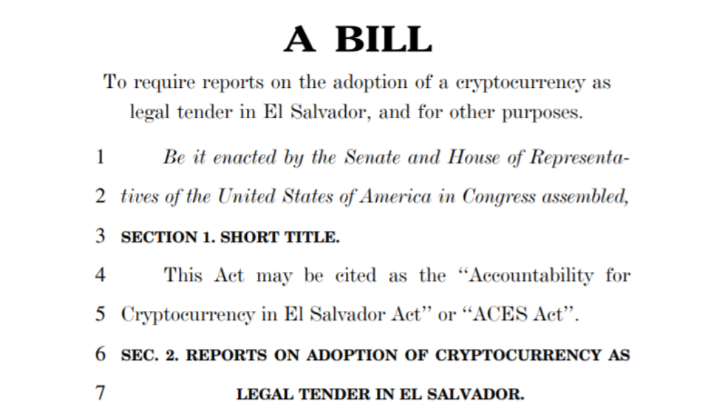 New bill aims to ‘mitigate risks’ to US from El Salvador’s Bitcoin Law