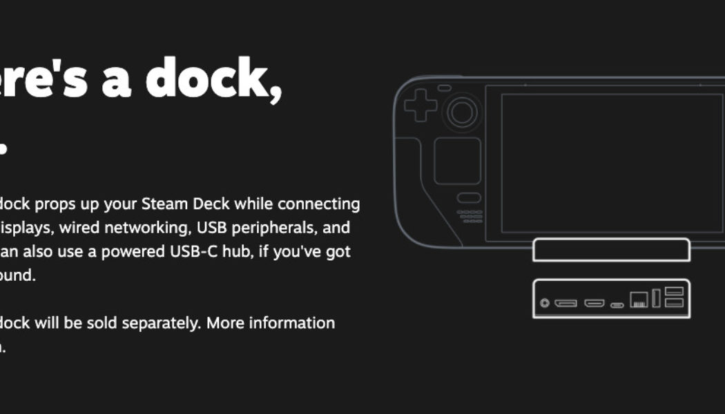 The official Steam Deck dock won’t be available at launch