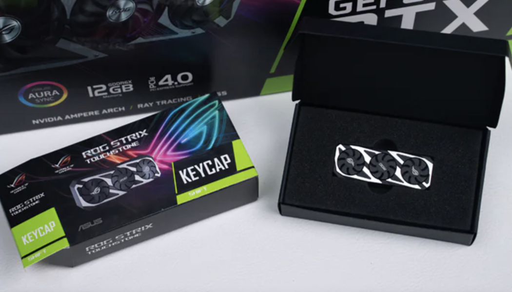 This custom Asus GPU keycap even comes with a trio of tiny spinning fans