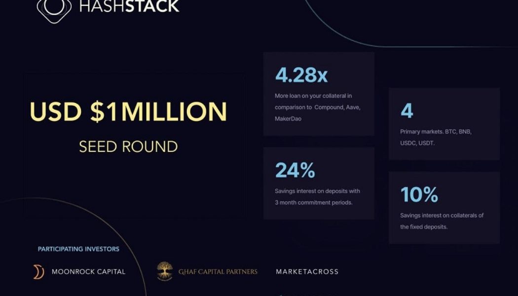 Hashstack secures $1M seed funding for its under-collateralized DeFi loans project