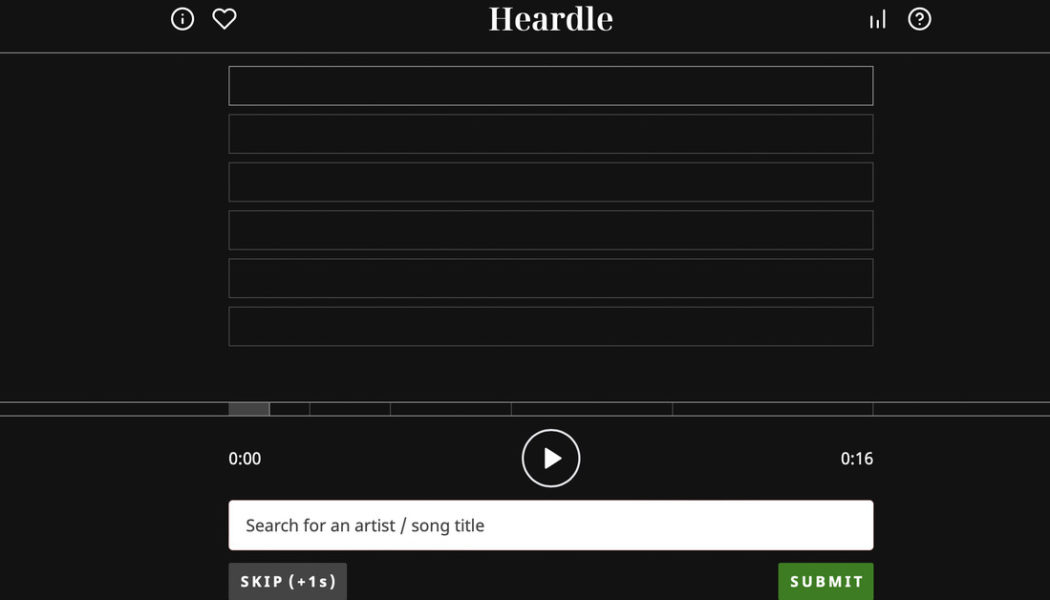 Heardle is like Wordle for pop music