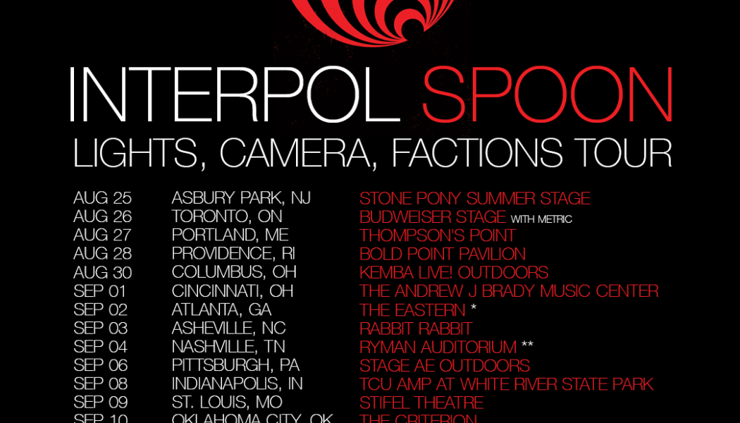 Interpol and Spoon Announce Tour