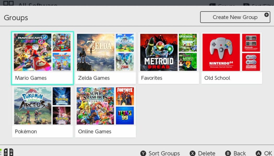 Nintendo finally adds folders to the Switch, kind of