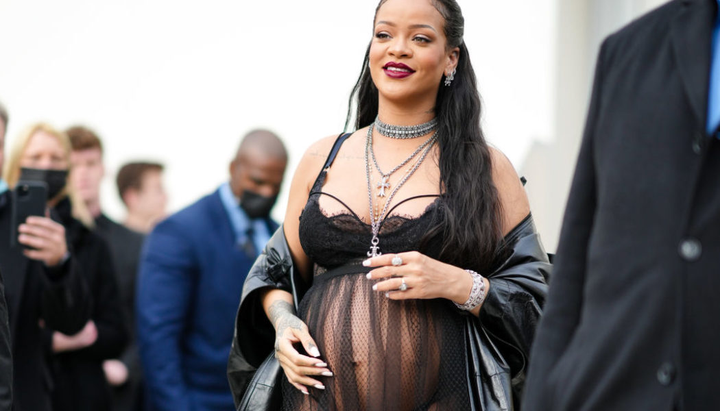 Rihanna Redefines Pregnancy Style With Sheer Lingerie Fit At Paris Fashion Week