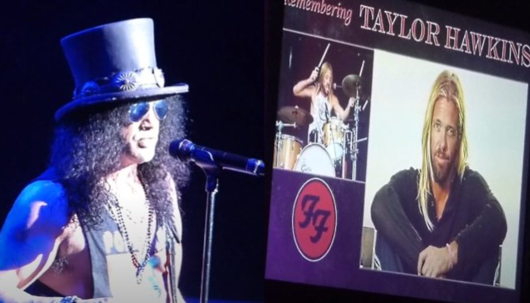 SLASH Pays Tribute To TAYLOR HAWKINS At Orlando Concert: ‘We Lost A Really Close Friend’