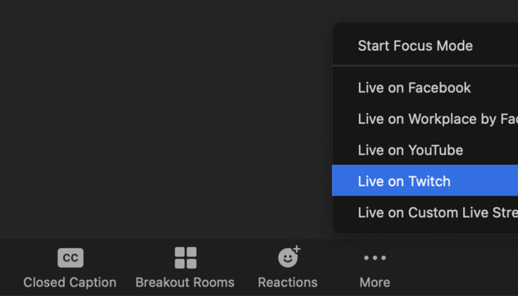 Zoom is making it easy to plug your meeting directly into Twitch