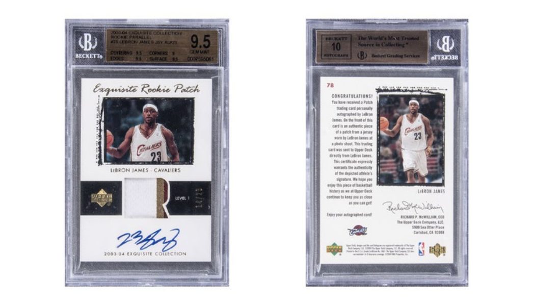 A 2003-04 LeBron James Signed Rookie Patch Card Auctions for Over $1 Million USD