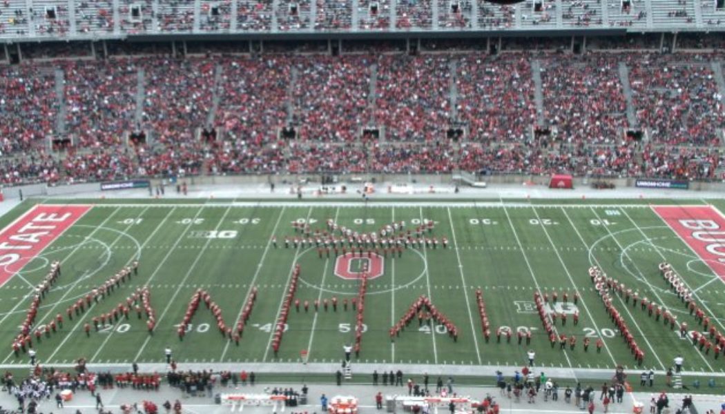 Ohio State Athletic Band Pays Tribute To VAN HALEN At Spring Game