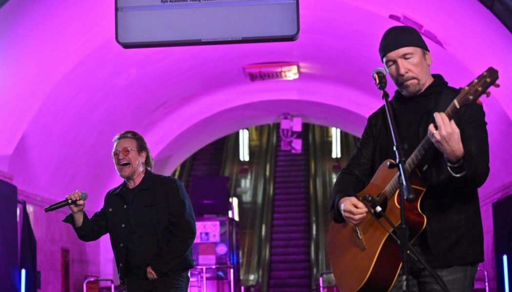 Bono and the Edge Play an Acoustic Set in a Kyiv Bomb Shelter