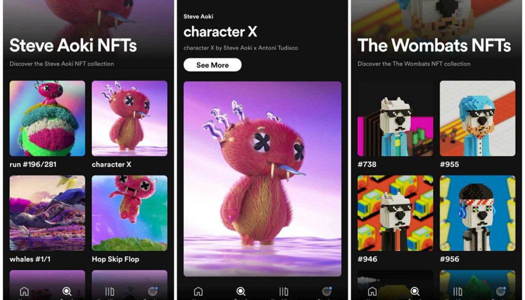 Spotify experiments with musician NFT galleries