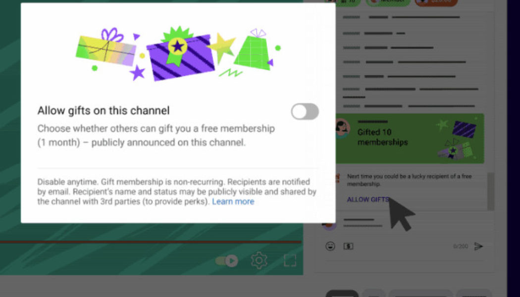 YouTube’s memberships gifting feature launches Wednesday, but in beta to start