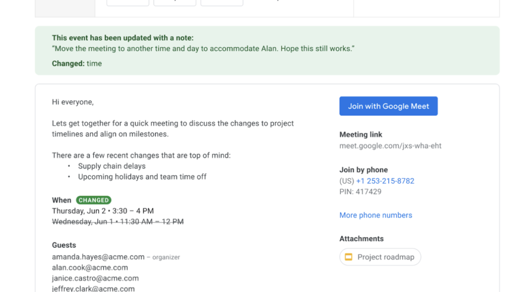 Google’s changing its calendar invites to be clearer and more modern