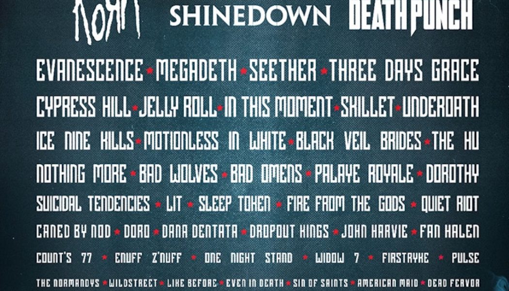 Rocklahoma Festival 2022 Lineup: Korn, Shinedown, FFDP, Evanescence, Megadeth, and More