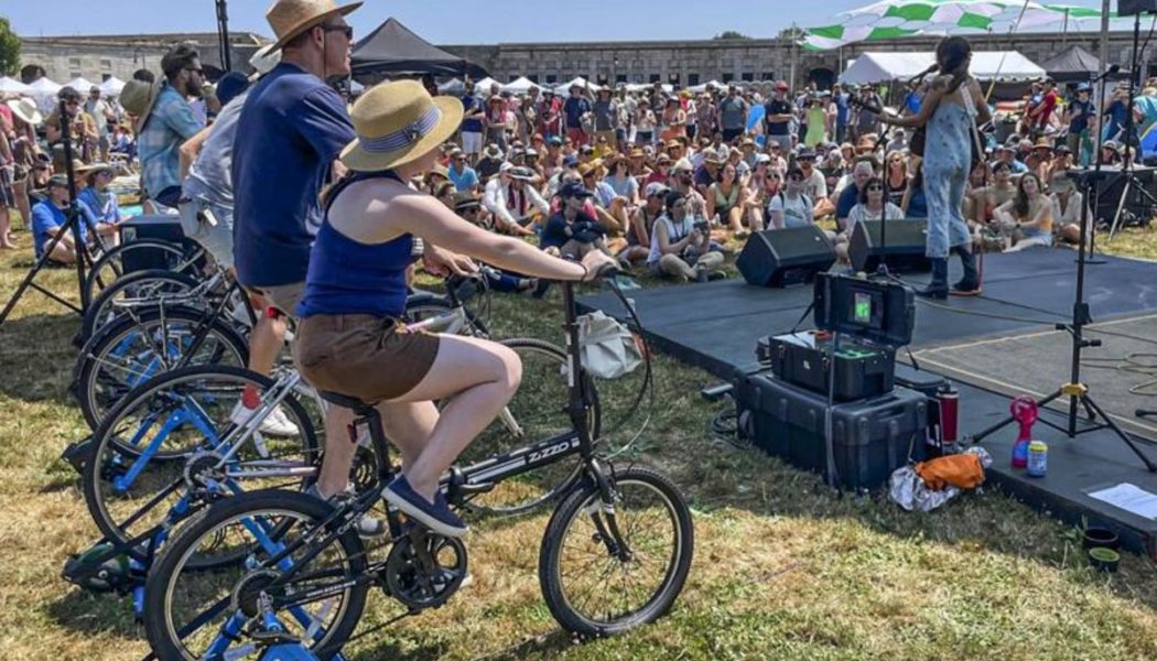 Attendees Pedal for Power In First Bike-Driven Music Festival Stage Setup