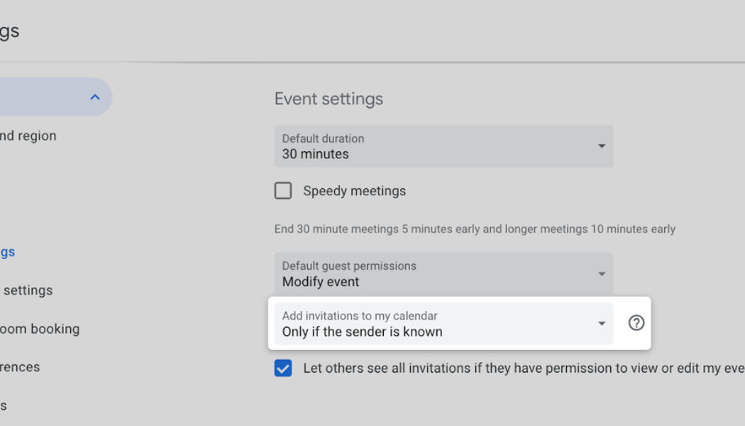 Google Calendar’s ‘known senders’ filter should help stamp out spam invites