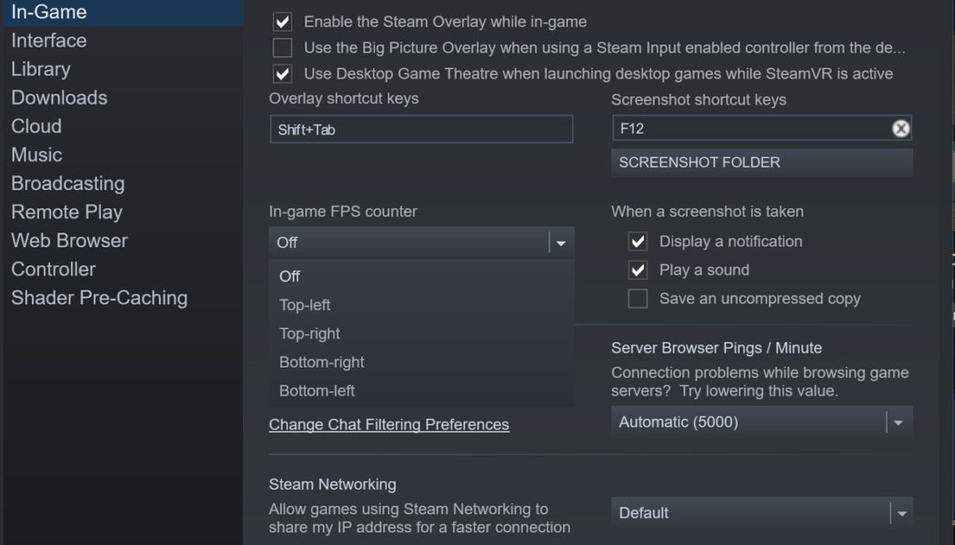 How to use Steam’s FPS counter