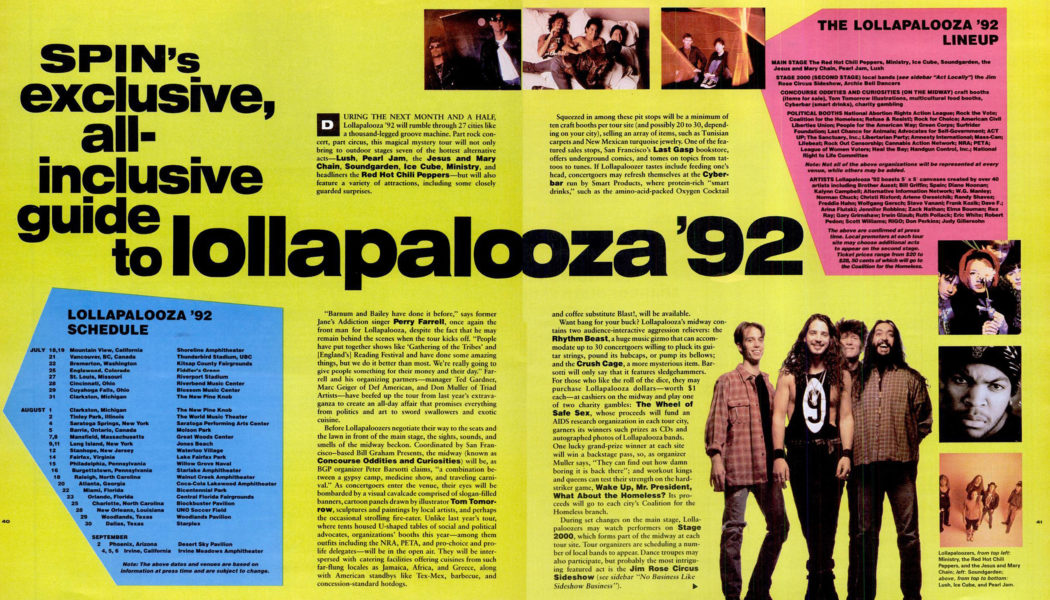 Our Lollapalooza Guide from ’92 Was A Tribute To An Age of Grunge Innocence