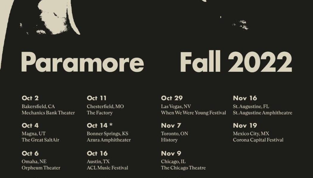 Paramore Announce Fall 2022 North American Tour