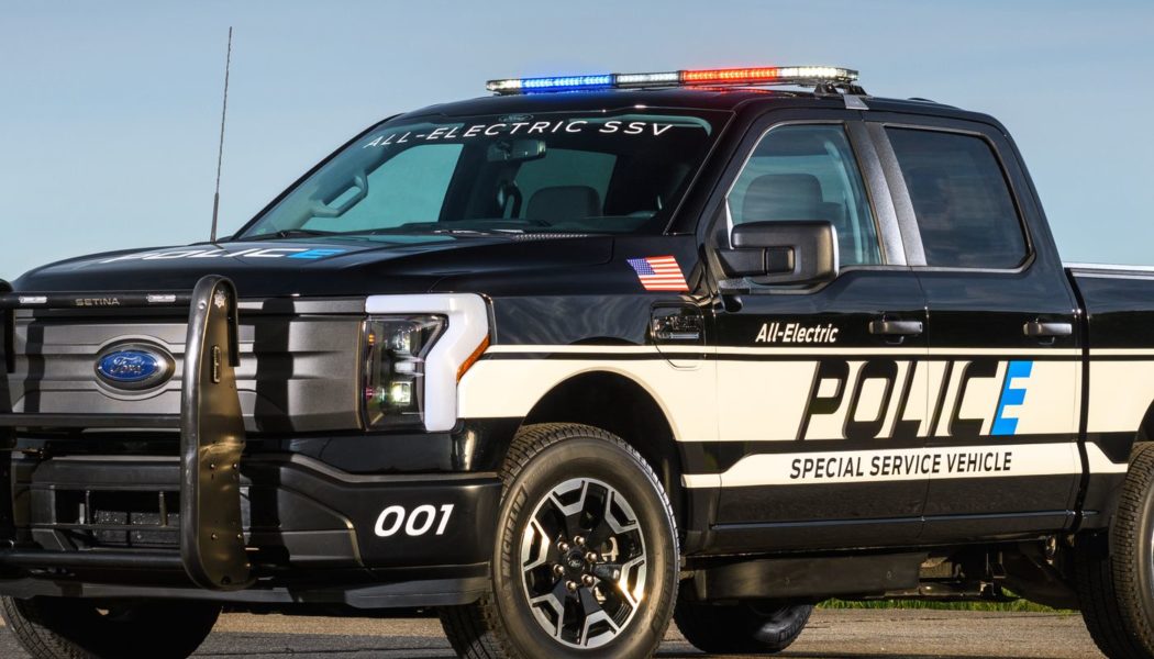 The Ford F-150 Lightning Pro SSV is an electric truck made for cops