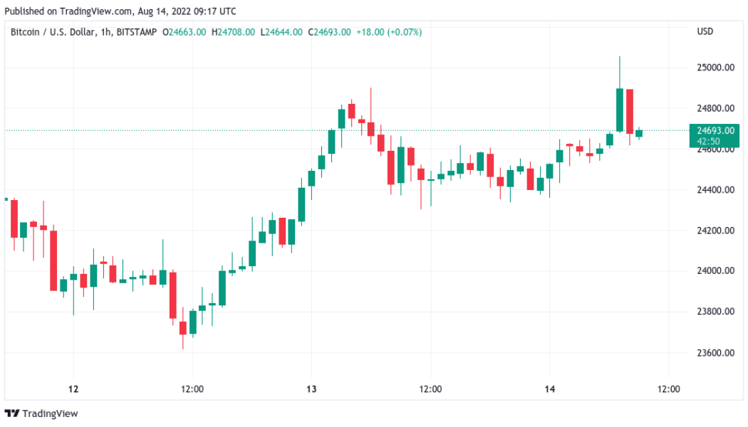 Bitcoin hits $25K as bearish voices call BTC price ‘double top’