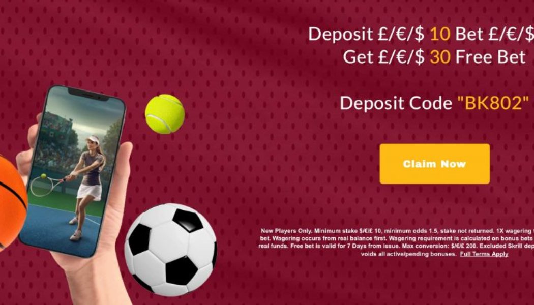 Get £30 in BK8 Free Bets Exclusively With SportsLens With A £10 Bet