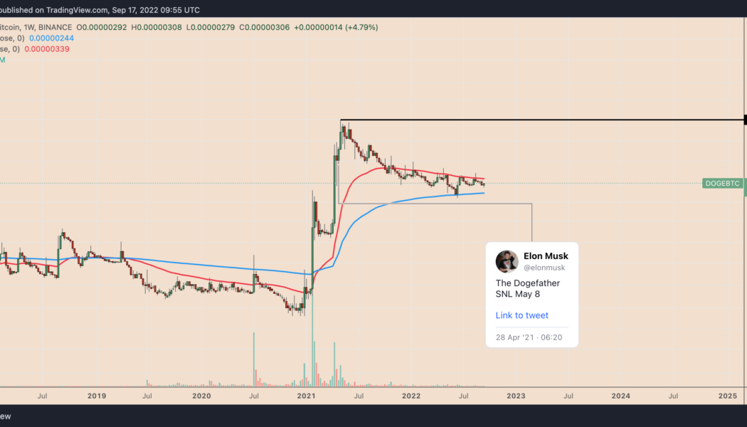 Dogecoin has crashed 75% against Bitcoin since Elon Musk’s SNL appearance