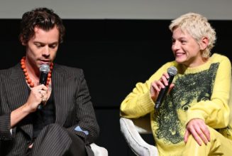 Emma Corrin Wears High-Cut Bodysuit at “My Policeman” Premiere With Harry Styles