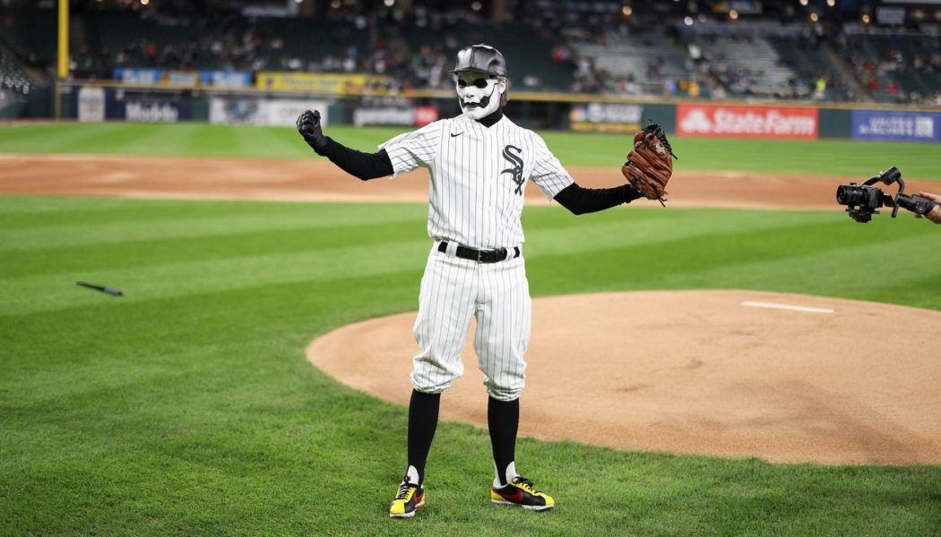 Ghost’s Papa Emeritus IV Throws First Pitch at White Sox Game