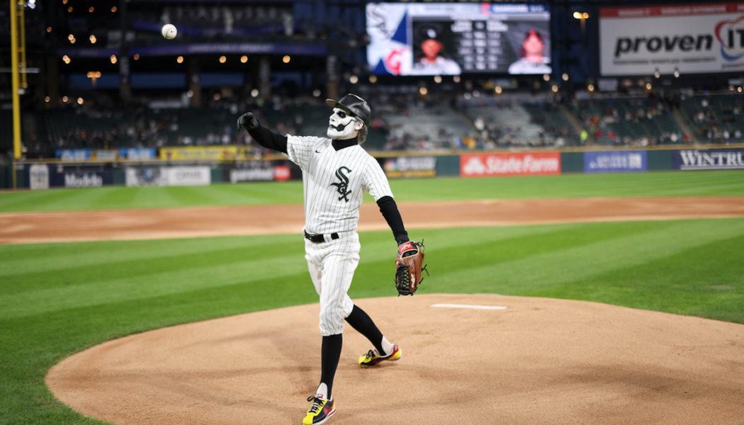 Ghost’s Papa Emeritus IV Throws Out First Pitch at White Sox Game