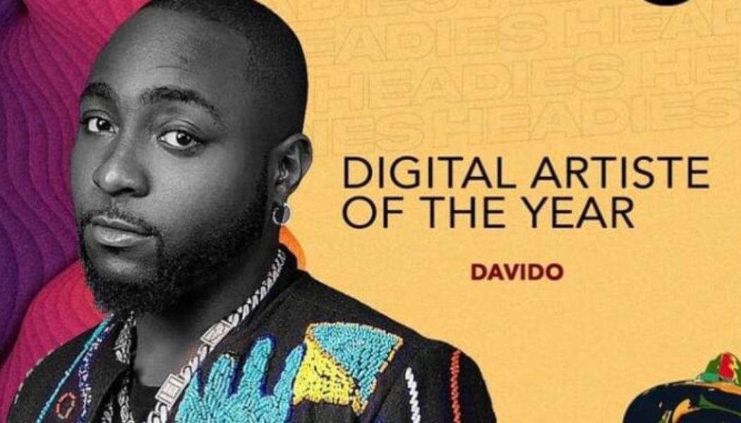 Headies: Davido Wins Best Humanitarian, Digital Artiste Awards