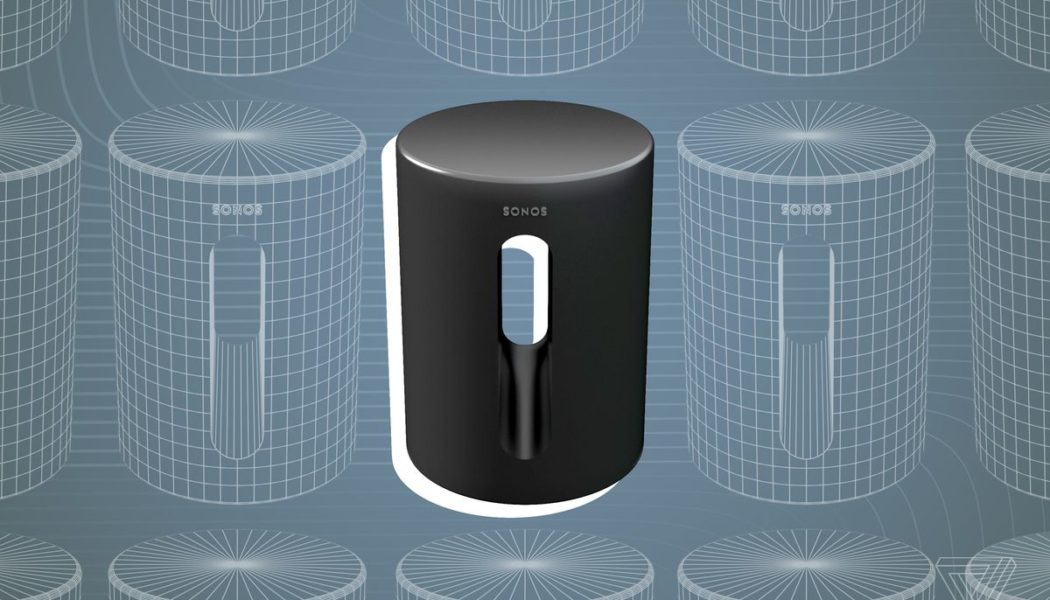 Leaked Sonos Sub Mini marketing photos show off its cylindrical shape