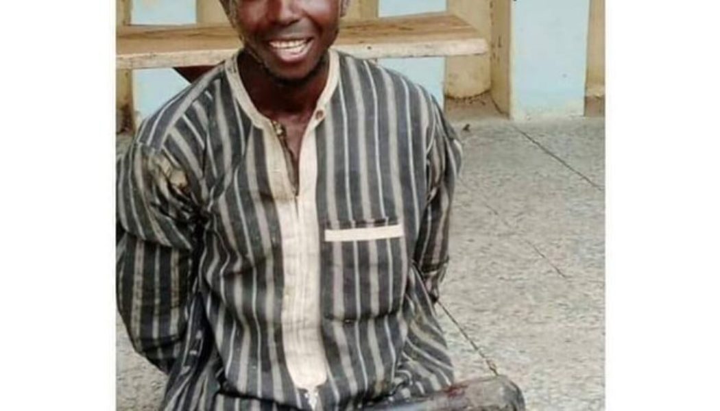 Man capture smiling after arrest for killing his parents with a pestle in Jigawa