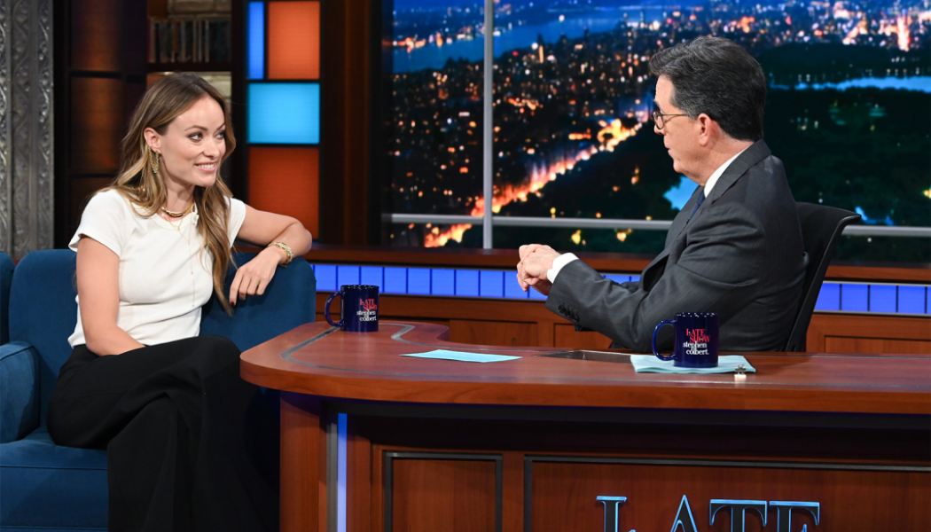 Olivia Wilde Addresses Harry Styles & Chris Pine ‘Spit-Gate’ on ‘Colbert’: ‘People Will Look for Drama’