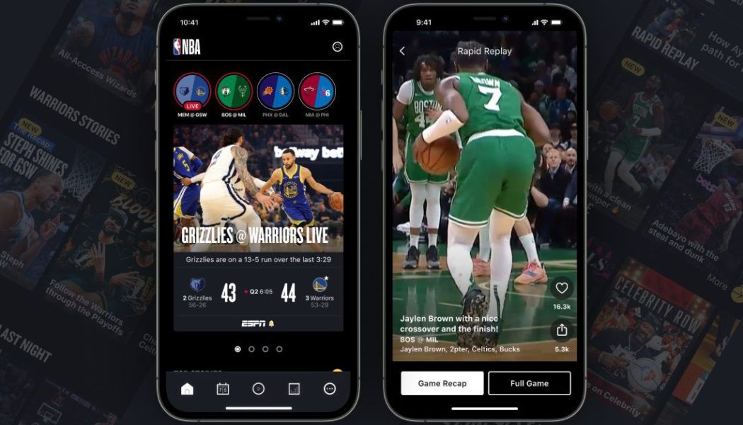 The new NBA app introduces a TikTok-like vertical video feed