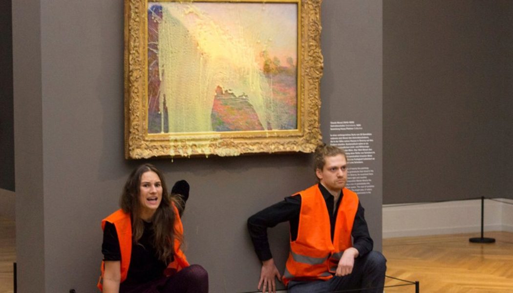 Climate Activists Threw Mashed Potatoes on Monet’s ‘Grainstacks’ Painting