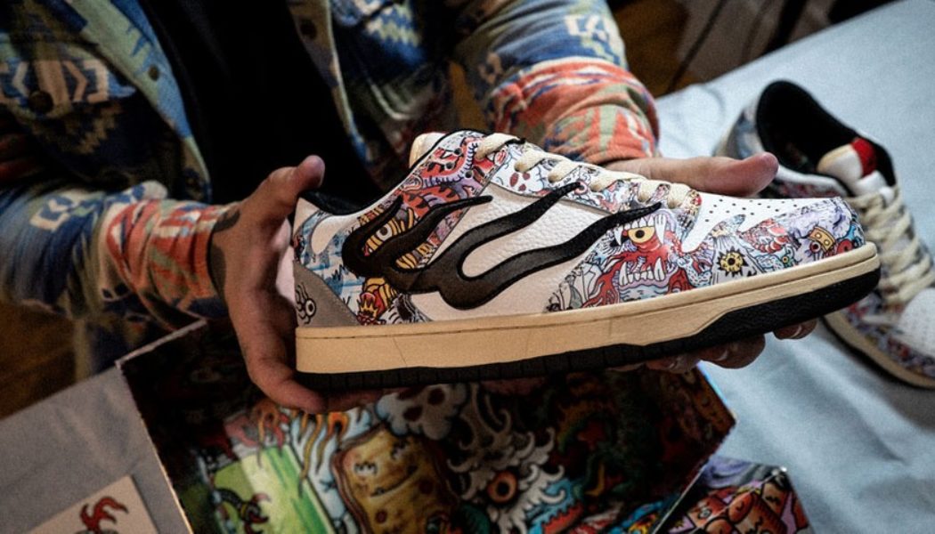 Henbo Henning Unveils ‘FLAME GHOST 1’ Sneaker & Tattoo Flash Print with roosi